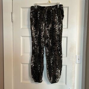 Faded Glory size Large (12-14) lounge pants black/green/cream/brown
